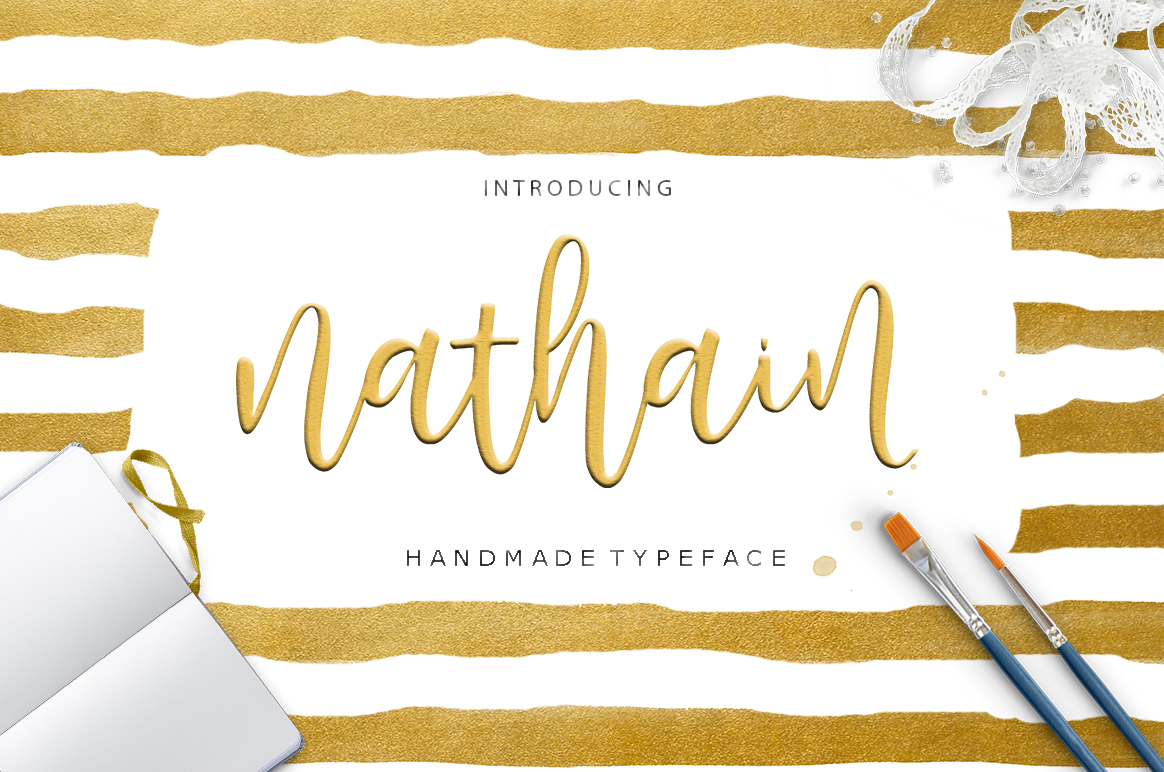 Nathain: A Hand-Brushed Font for Authentic Branding